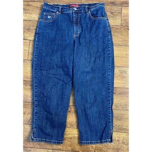 Gloria Vanderbilit Women's 10 Blue High Rise Cropped Capris Pants Casual